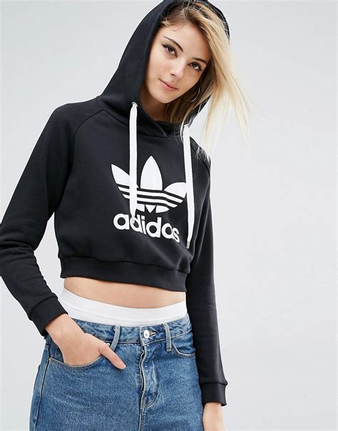 Adidas cropped hoodie women